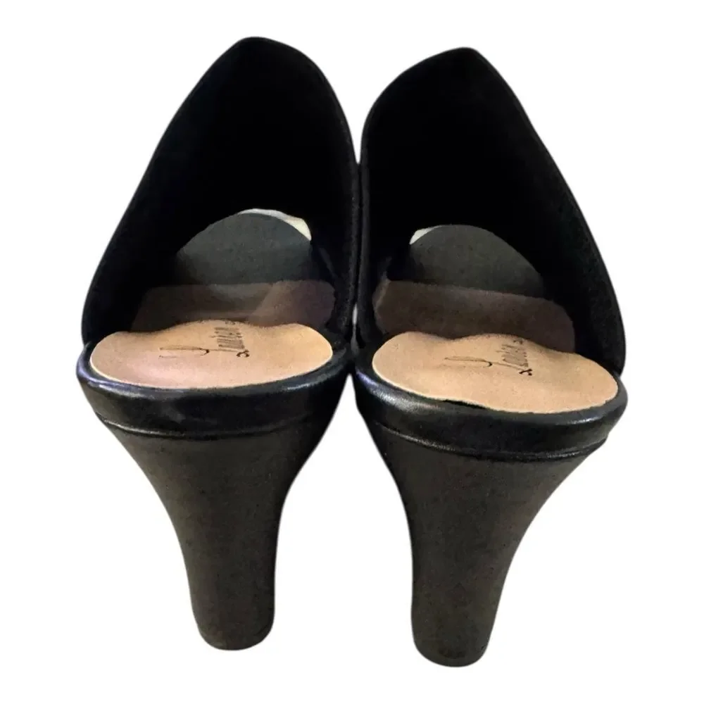 New Lauren Lorraine Martha Women’s Black Rhinestone Embellished Wedge Sandals 10
